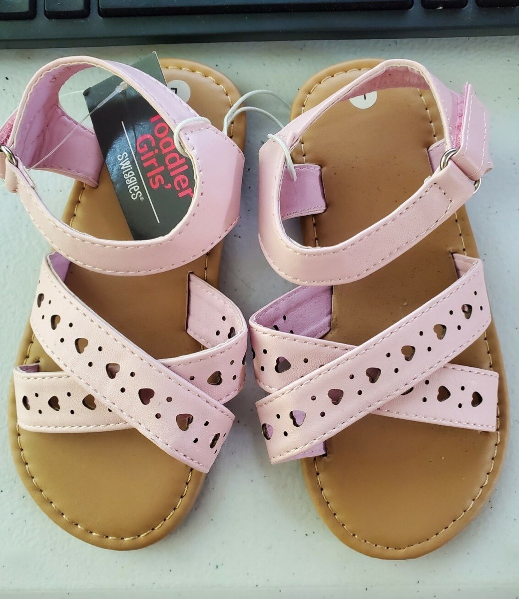 Swiggles Girls Toddler Strappy Pink Sandals Shoes Size Large Hearts | eBay