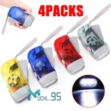 Paquete de 4 linternas de manivela para emergencias en el hogar y acampadas