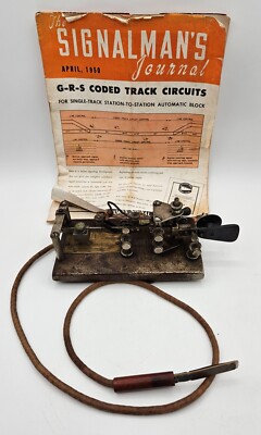 Vtg Vibroplex Original Standard Morse Code Telegraph Key Keyer w/Signalmans Jour