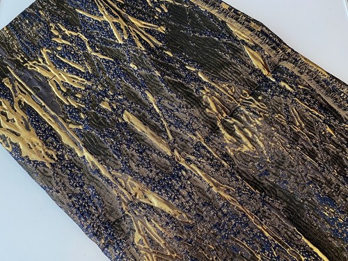 Azul Púrpura Oro 3d Textura Tela Poliéster Ropa Costura en 145cm X 119cm - Imagen 2 de 7