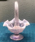 Vintage Fenton Pink Iridescent Basket Beautiful Color