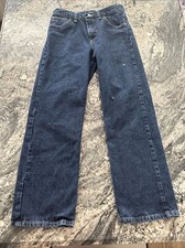 Boys Wrangler Blue Jeans Relaxed 14R Adjustable Waist Regular Fit