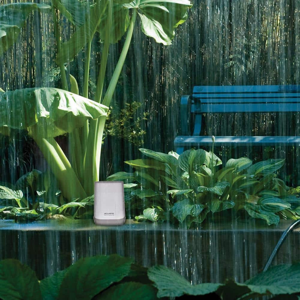 Acurite Rain Gauge Wireless Digital Display Outdoor Self-Emptying Rain Collector