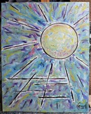 A TROPICAL HEAT WAVE canvas 16x20 abstract original NEW Painting Signed Crowell