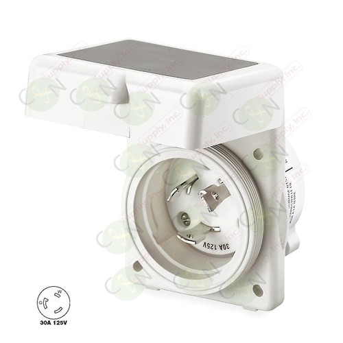 Hubbell 30 amp 125V Marine Shore / RV Power Cord Twist Lock Inlet