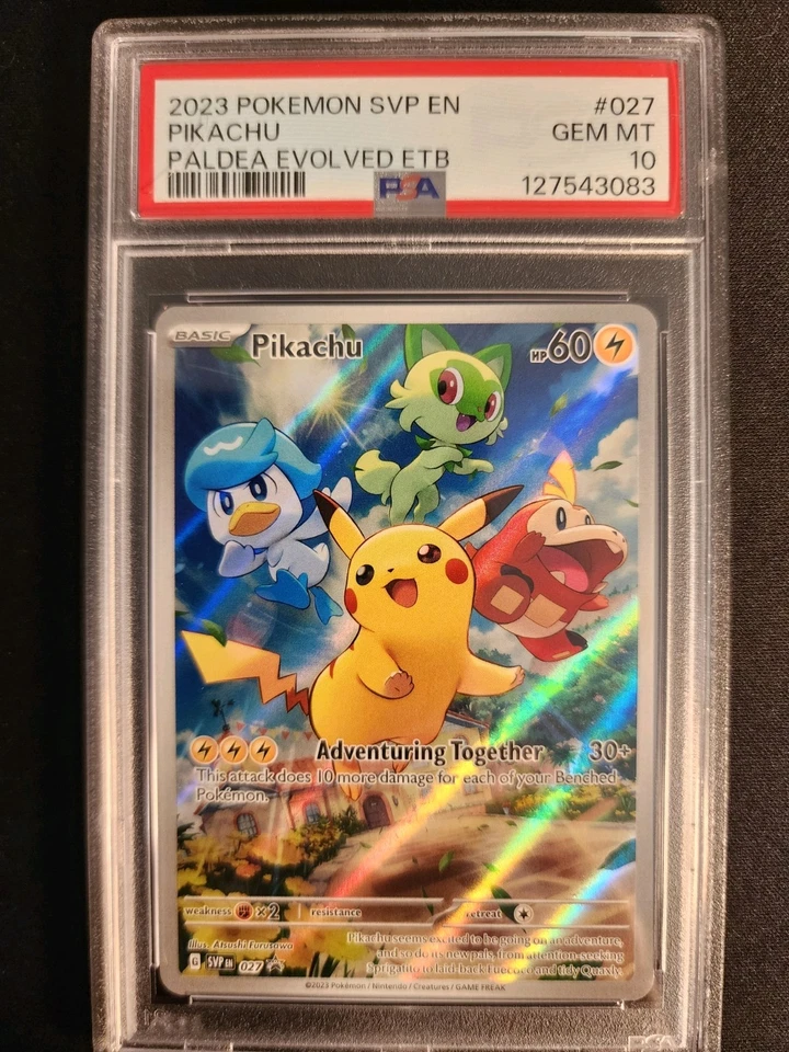 Pikachu 027 Sv: Pokemon Scarlet & Violet Etb Promo Card Holo PSA Gem Mint 10 - Image 2 of 3