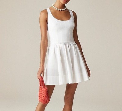 flare white mini dress Mac Duggal - White Ruffle V Neck Fit & Flare Mini Dress main image 0