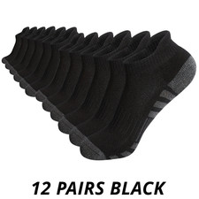 6-12 Pairs Mens Plain Solid Cotton Sports Ankle Athletic Socks Low Cut Size 9-13