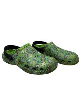 Minecraft Clog Shoes Kids Size 6 Green Slip-On Sandals Video Game Print