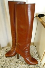 italienische  Vintage Stiefel High Heel Vollleder braun Gr. 38