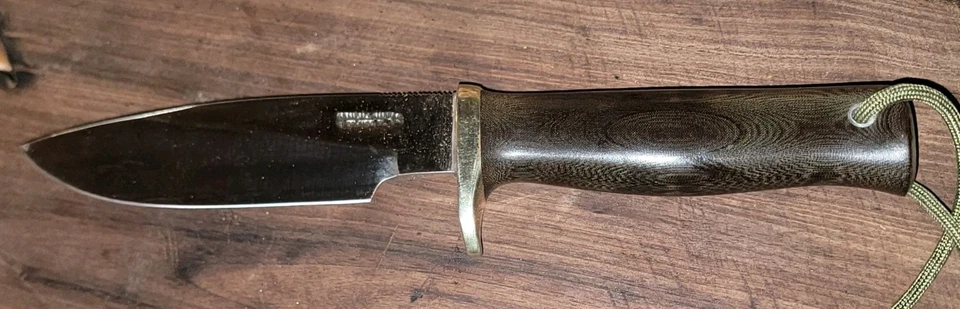 Randall Made Knives 28 Woodsman Green Micarta Handle, Brass☆No Sheath☆ - Image 4 of 4