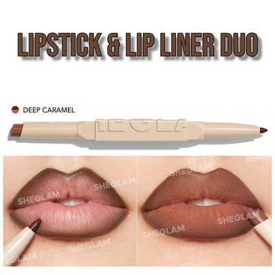 SHEGLAM | Glam 101 Lipstick & Lip Liner Duo - Deep Caramel | Perfect Matte Combo