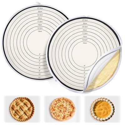 Enhon 2 Pack Pie Crust Bags for Rolling Out with 4''-11'' Size Marks, Non Stick Pi