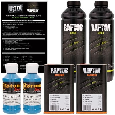 U-POL Raptor Tintable Safety Blue Spray-On Truck Bed Liner Coating, 2 Quarts