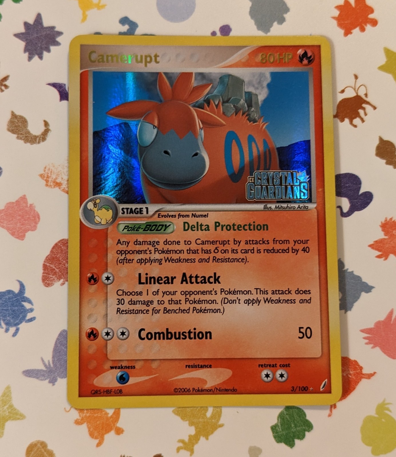 Pokemon TCG Camerupt 3/100 Reverse Holo Rare EX Crystal Guardians English 2006