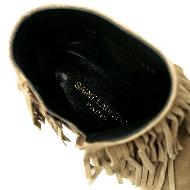 Saint Laurent Paris Short Boots Shoes EU 37.5 US 7.5 Suede Leather Brown Auth thumbnail 7