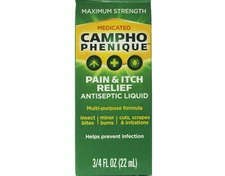 Campho Phenique Antiseptic Liquid 075 Fl Oz Pain Itch Relief for Skin Irritat...