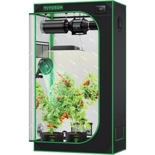 3 Ft. X 1.5 Ft. High Reflective Mylar Grow Tent with Observation Window and Floo