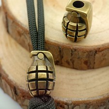 EDC Solid Retro Brass Parachute Cord Knife Bead Pendant Lanyard DIY Key chain