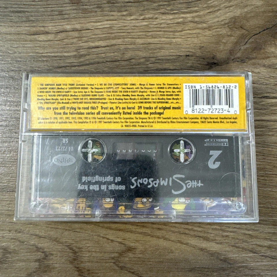 The Simpsons: Songs in the Key of Springfield (Cassette Tape, 1997) Music Score - Image 2 of 4