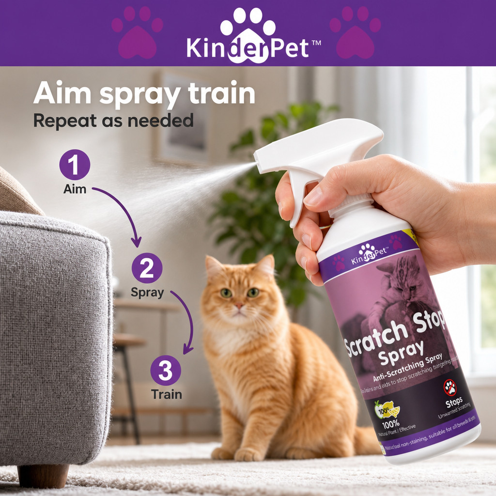 Eco Cat Spray Antigraffio Stop Gatti Graffi Carta da Parati Tappeto Divani 500ml UK foto 3