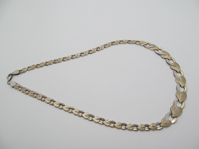 925 Sterling Silver 14K Yellow Gold Turkey XO Hugs & Kisses Linked Necklace