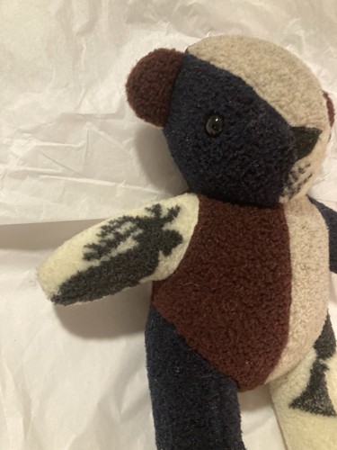 Vintage Bear Plush Maine Patchwork Co Brown Taupe Black Made in Maine USA - Picture 5 of 13