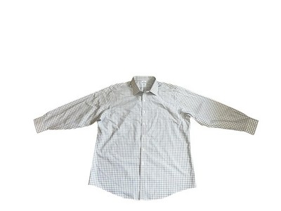 Brooks Brothers 1818 Regent Dress Shirt Men 17.5 2/3 White Blue Check Non Iron