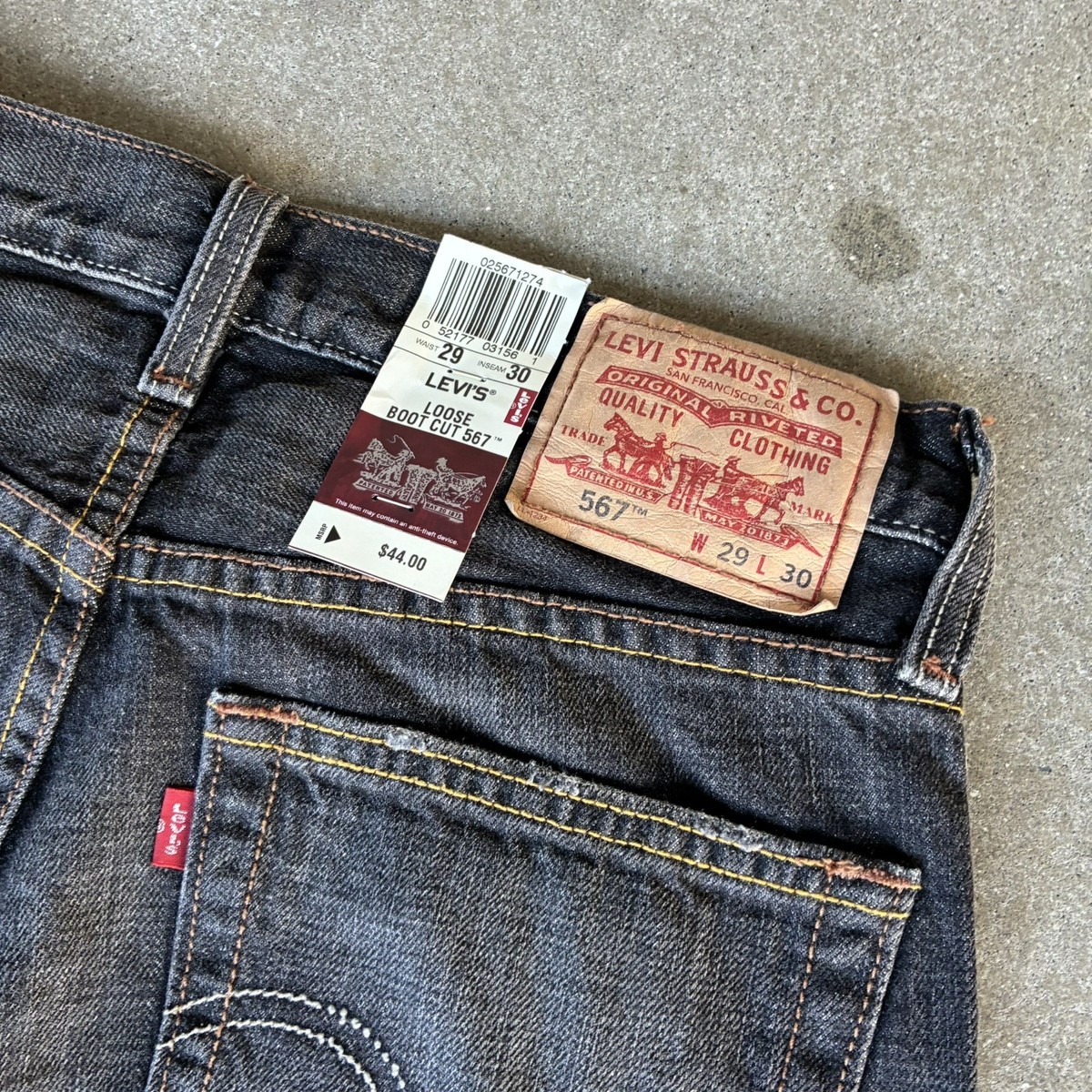 VTG Levi's 567 Loose Boot Cut Black Jeans Men's 29x30 DEADSTOCK | eBay