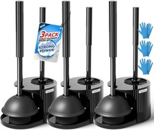 2 in 1 Toilet Brush and Plunger Set with Extended Handle for Bathroom Cleaning