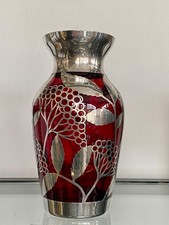 A Very Fine Large Signed Friedrich Wilhelm Spahr Silver Overlay Vase