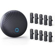 Conference Speaker and Microphone, 10 AI Mics 360 Voice Pick Up Noise Reducti