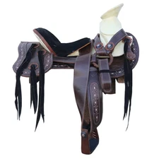 12" Charro Cafe Cowboy Montura Pony Nino Kid Saddle