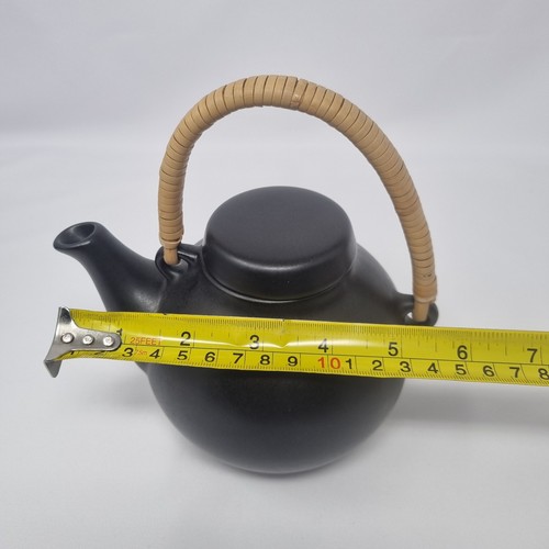 Vintage Ulla Procope Arabia Finland Pottery Small Black Teapot c1960's - Foto 20 di 20