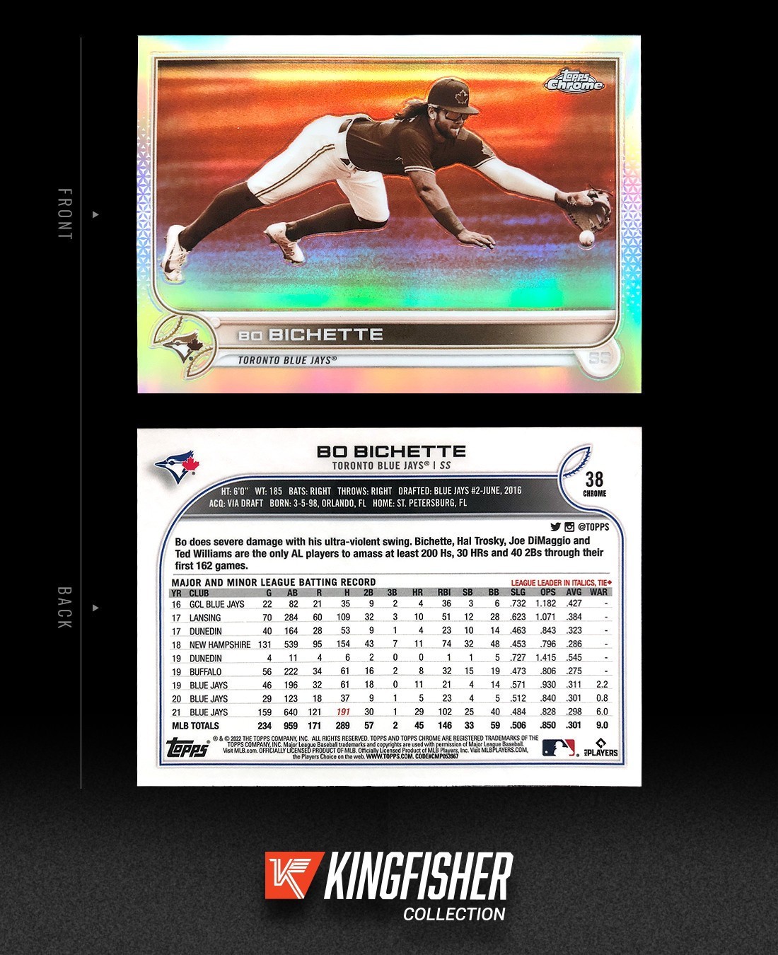 Bo Bichette 2022 Topps Chrome Sepia Refractor #38 Toronto Blue Jays