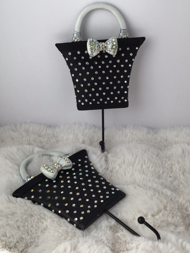 2er Set Girly Wandhaken Aufhänger mit Strass 0202 - Bild 1 von 4