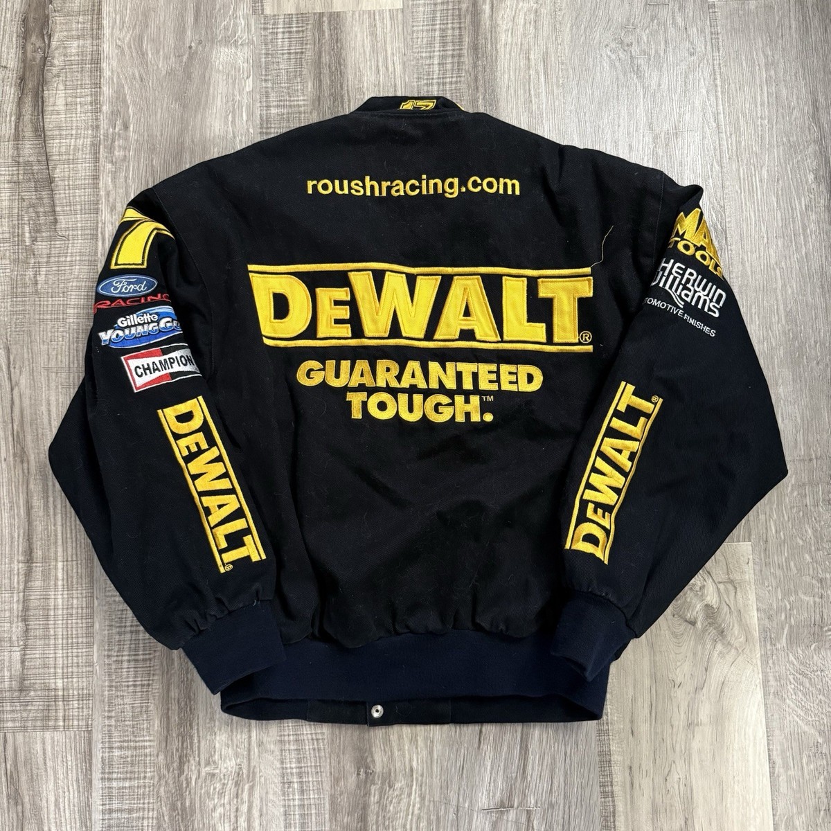 JH DESIGN レーシングジャケット DEWALT Men's Christopher Bell JH Design Black/Yellow DeWalt Twill