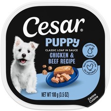 Cesar Classic Loaf In Sauce Chicken And Beef Recipe Wet Dog Food Puppies, 3.5 Oz
