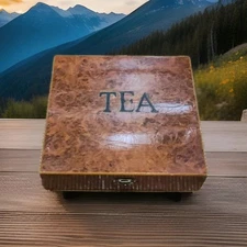 Maple Burl Wood Tea Box  9x8x2.5 Can Also Function For Other Treasures You Love
