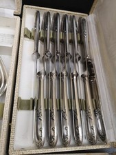 Ancienne Ménagère Dessert 12 Pers. - Acier Inoxydable Et Résine