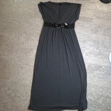 Delirious Charcoal Gray Maxi Dress with Belted Waist, Size XL