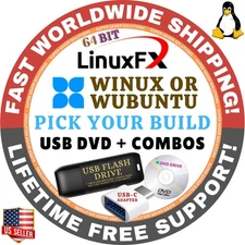 LINUXFX WINUX WUBUNTU OS VE/FULL BOOT, USB/DVD, 64BIT, MAC/PC | FAST SHIPPING
