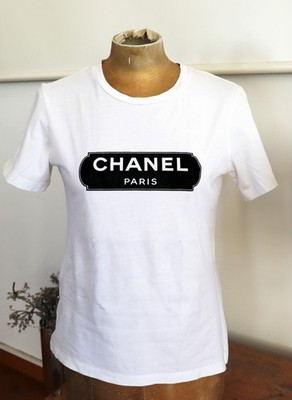 Chanel Uniform T-Shirt Weiß Schwarz Topzustand Gr. S