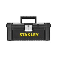Image of Stanley 12.5 Inch Toolbox Plastic Latches Portable Tool Box Black Yellow