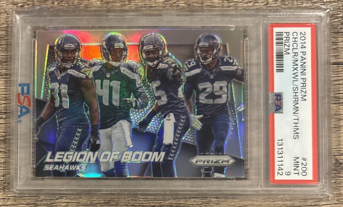 2014 Panini #200 Legion of Boom Silver Prizm Seahawks PSA 9 Sherman Chancellor