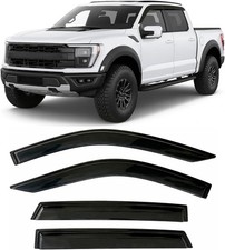 2015-2026 Tape-On Rain Guards for Ford F150 SuperCrew Side Window Deflector Viso