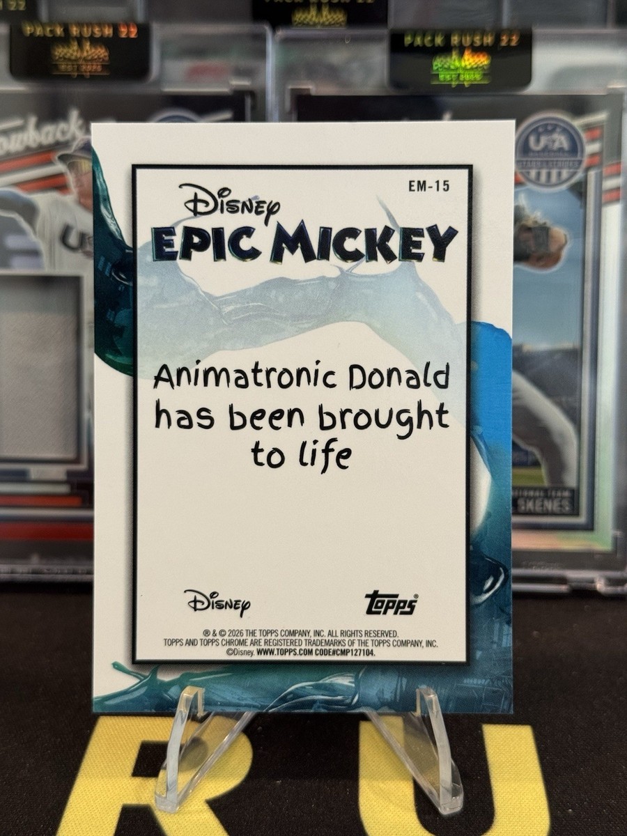 2026 Topps Disney Neon Epic Mickey Chrome - Animatronic Donald