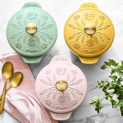 Staub Enameled Cast Iron Floral Petite French Oven, 1.5-Qt.