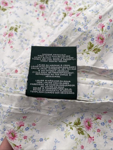 Drap plat Ralph Lauren Cottage blanc rose vintage petite reine fleurie - Photo 3/5
