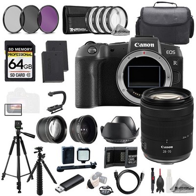 Canon EOS RP + RF 28-70mm f/2.8 IS STM Lens+64GB+ExtBat+9PCFltr-MEGAKit